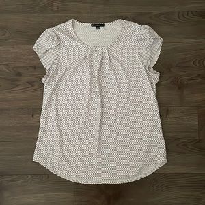 Cute top white with black polka dots